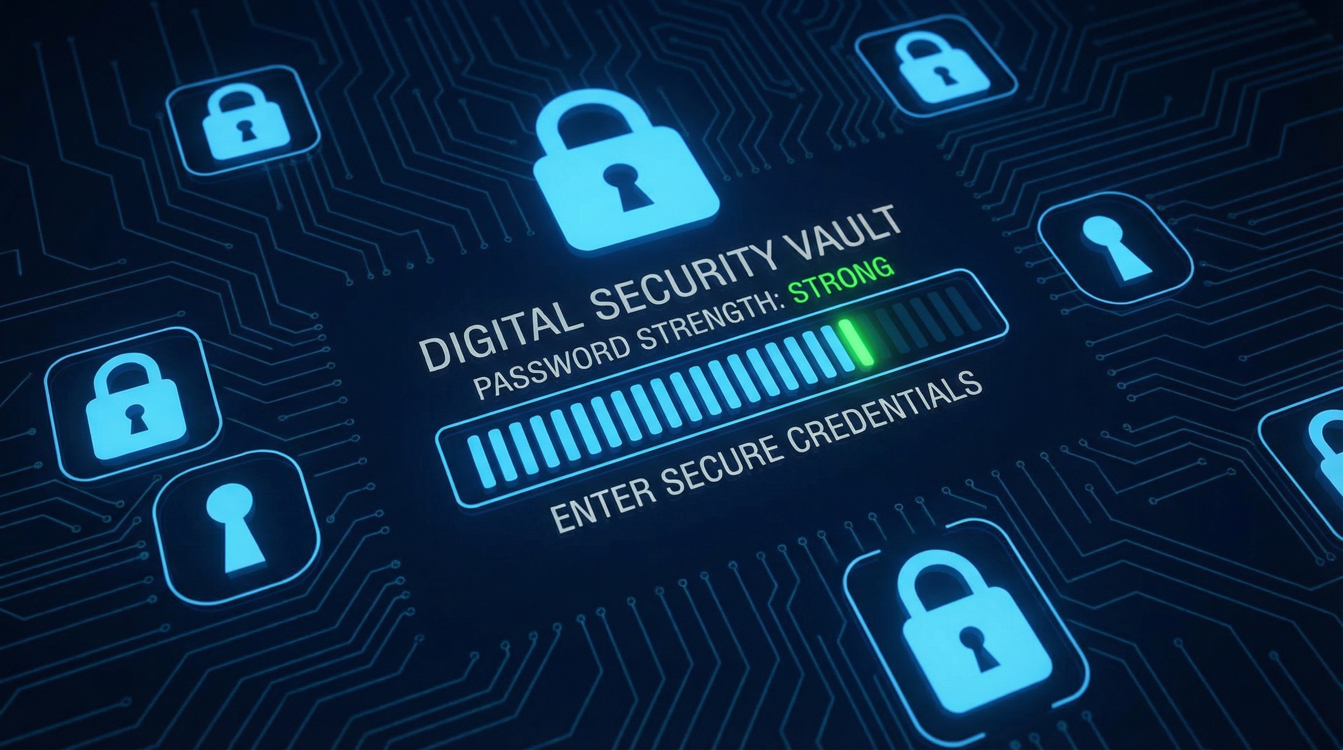 Password security strength analysis and digital vault protection